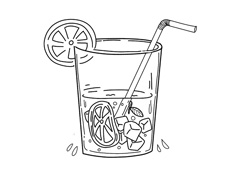 冰水飲料簡筆畫圖片