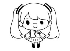 萌萌噠版的初音未來(lái)簡(jiǎn)筆畫(huà)圖片