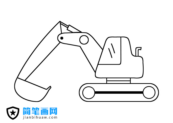 挖土機簡筆畫圖片