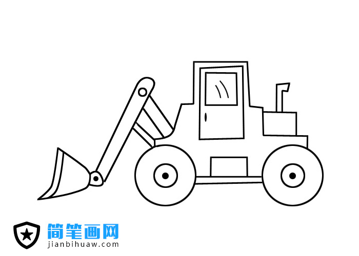 推土機簡筆畫圖片