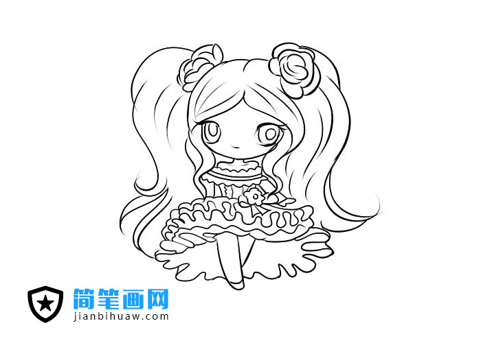 葉羅麗仙子莫紗簡筆畫圖片含彩色