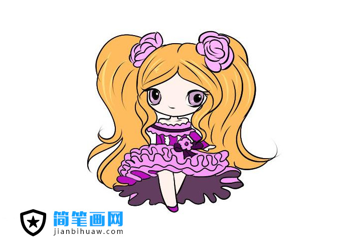 葉羅麗仙子莫紗簡筆畫圖片含彩色